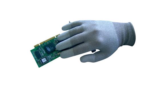ESD-Handschuhe S Polyamidgewebe paarweise Fingerkuppen-PU-beschichtet nahtfrei