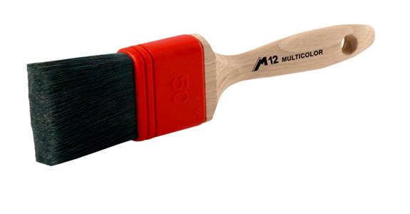 Flat brush Multicolor black bristles for solvent-based paints 25 mm