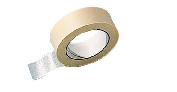 Flat crepe adhesive tape, width 38mm, roll L=50m, up to 80°C, moisture-resistant