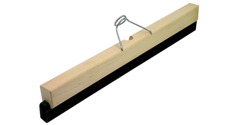 Floor squeegee with wooden body and double foam rubber lip length 800 mm