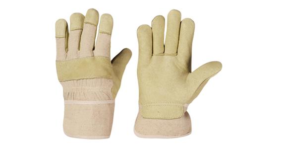Work gloves, pigskin full leather, CE cat. I, pack=12 pairs