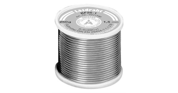 Soldering wire (lead-free) dia. 0.50 mm, 250g, flux content 2.5%, fine soldering