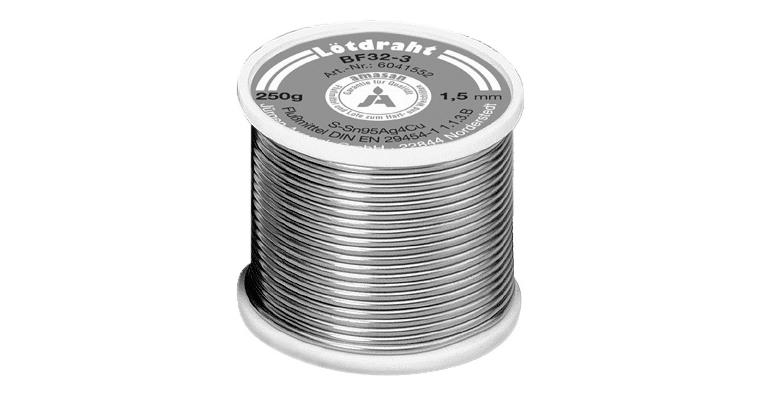 Solder wire (lead-free) dia. 1.50 mm, 250g, flux content 3.5%, soft solder wire