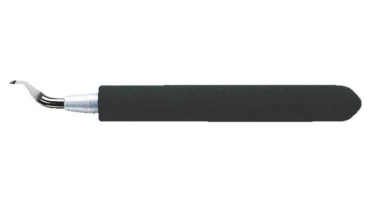 Universal deburring tool with soft grip holder for holes, edges, contours