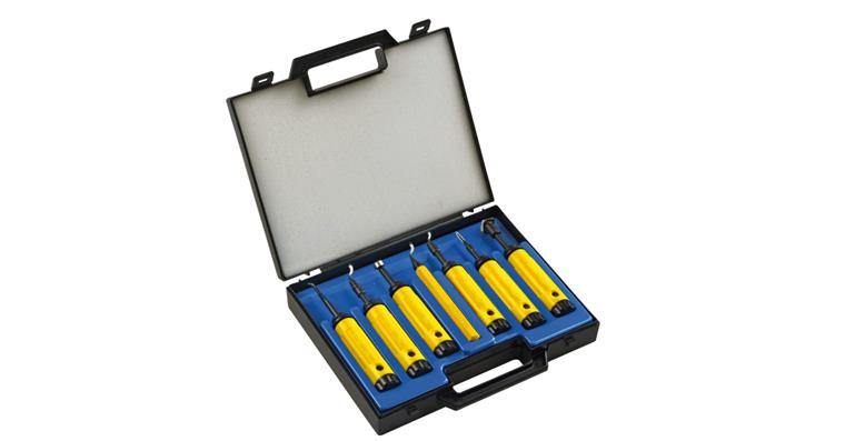Deburring tool set EL-7000 7 pieces in case