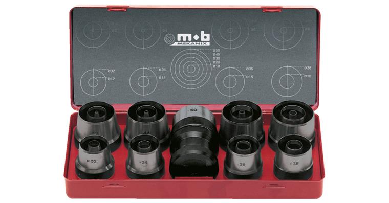 Punch set, 21 pieces, with holder 3-40 mm