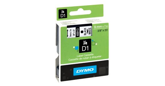 Label tape cassette for Dymo tape length 7 m tape width 9 mm black/transparent