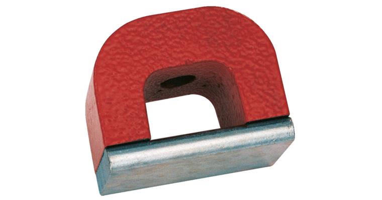 Strong magnet bridge-shaped application temp. max. 450°C size 4 adh. force 230N