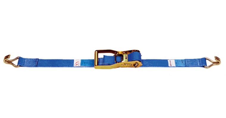 Lashing strap poly. 2 pcs, w/claw hook + ratchet tool, LC 2000daN, W=50mm, L=8m