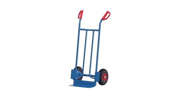 Steel tube trolley load cap. 250kg air tyres shovel LxW 150x400 mm RAL 5007