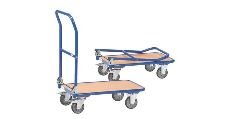 Folding trolley steel tube loading surface 720x450 mm load cap. 250 kg RAL 5007