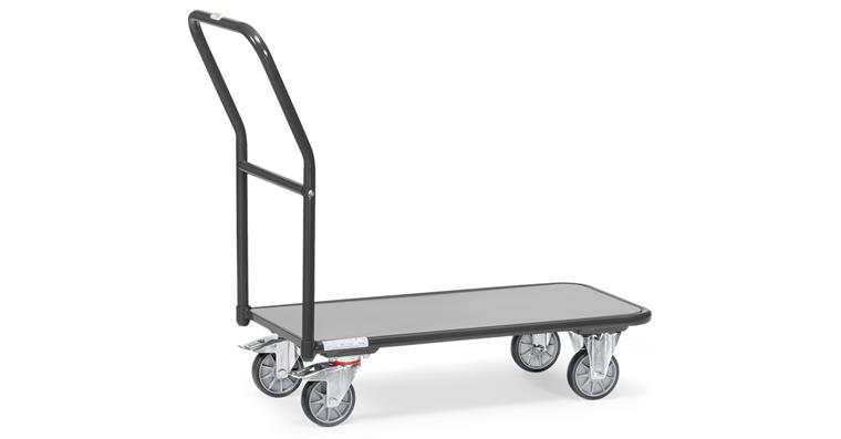 Magazinbügelwagen Stahlrohr Ladefläche 850x450 mm Tragkraft 250 kg RAL 7016