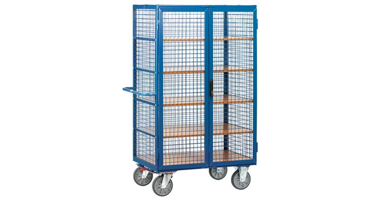 Etagenwagen Gitterwände 5 Böden Tragkraft 750 kg Ladefläche 1200x780 mm RAL 5007