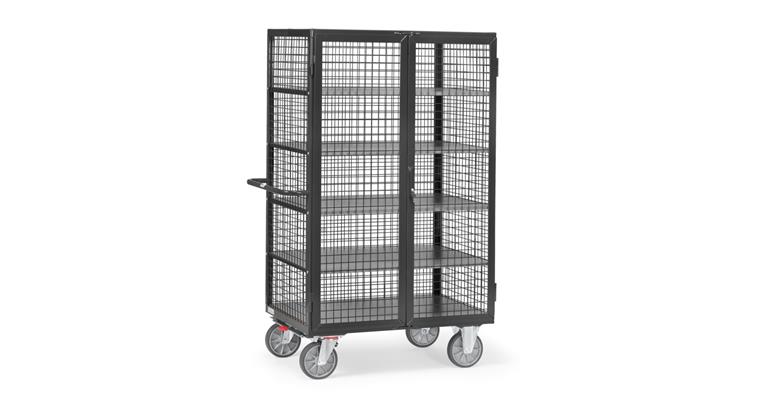 Etagenwagen Gitterwände 5 Böden Tragkraft 750 kg Ladefläche 1200x780 mm RAL 7016