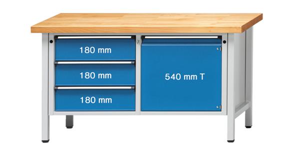 Kastenwerkbank Modell 106 V Universal-Platte Höhe 900 mm RAL 7035/5012