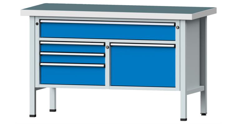 Kastenwerkbank Modell 256 V Universal-Platte Höhe 900 mm RAL 7035/5012