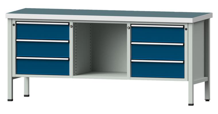 Cabinet workbench model 120 V universal plate height 900 mm RAL 7035/5010