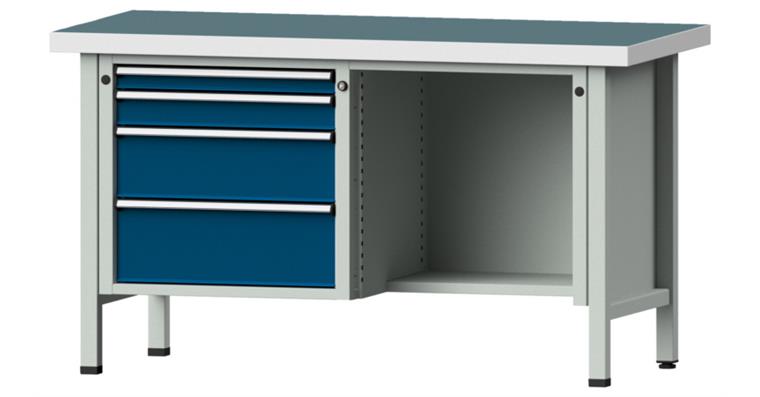 Kastenwerkbank Modell 341 V Universal-Platte Höhe 850 mm RAL 7035/5010