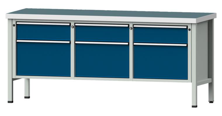 Cabinet workbench model 223 V universal plate height 900 mm RAL 7035/5010