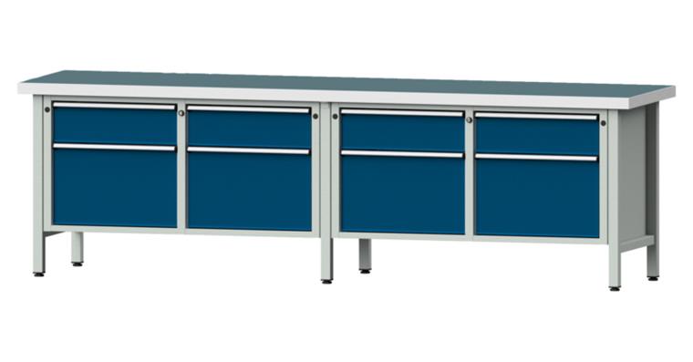 1082076441 Cabinet workbench model 205 V universal plate height 850 mm RAL 7035/5010