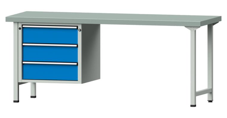 Combination workbench 2000x700x850mm model 726V pl. w/ sh. st coat. RAL7035/5012