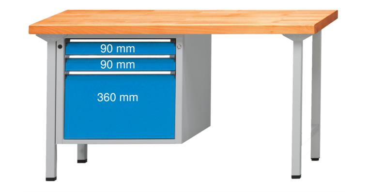 Combination workbench 2000x700x850mm model 722V universal plate RAL7035/5012