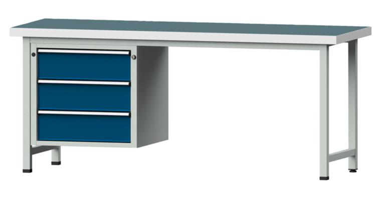 Combination workbench 2000x700x850mm model 726V universal plate RAL7035/5010