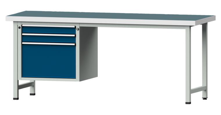Kombiwerkbank 2000x700x850mm Modell 722V Universal-Platte RAL7035/5010