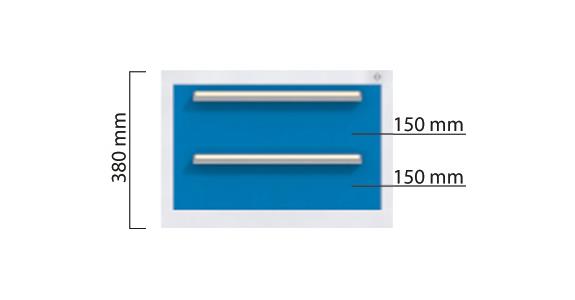 Schubladenschrank 2x60, 1x120, 1x150, 80/100% ausziehbar, 470 x 572 x 600 mm