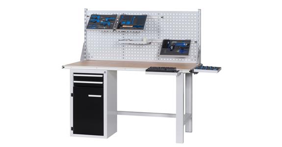 Clip-O-Flex workbench 840x1500x750 with attachment, 470mm cab. with extensions