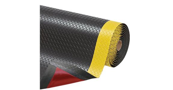 Langlebige Anti-Ermüdungsmatte Cushion Trax® 910x6000x14mm schwarz/gelb
