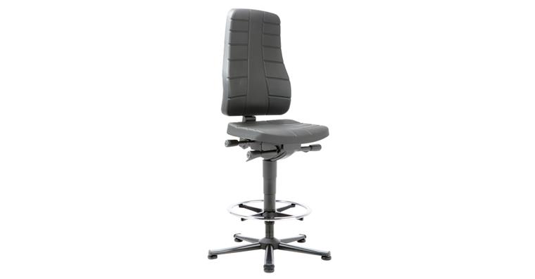 Arbeits-Drehstuhl All-In-One Gleiter+Fußring Sitzhöhe 620-900 mm PU-Schaum