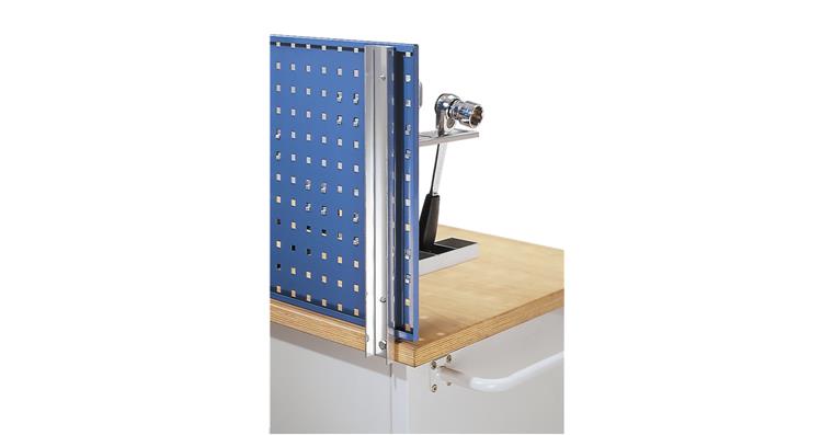 Workbench bracket for 2 perf., slotted or combination plates height 450 mm