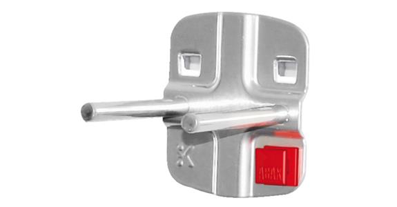 Tool holder with 2x straight pin length x dia. 100 x 6 mm aluminium-coloured