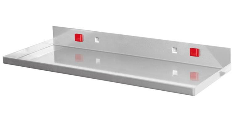 Storage panel width x depth 350 x 125 mm aluminium-coloured