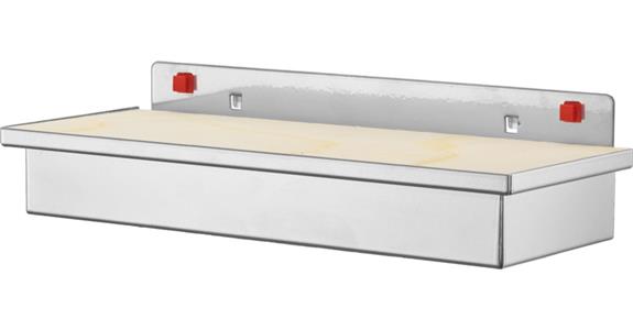 Werkzeugaufnahmebox mit Holzplatte zum Selbstbohren HxBxT 55x340x135mm alufarben