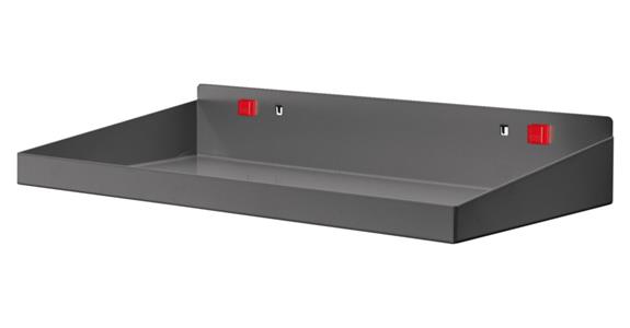 Steel shelf with anti-roll-off edging width x depth 490 x 243 mm anthracite