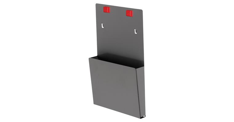 Brochure holder DIN A5 height x width 230 x 150 mm aluminium-coloured