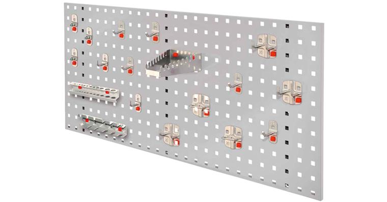 Starter set 6 1x perf. plate light grey 450x1000mm 18x tool holder alu-coloured