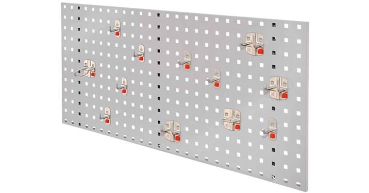 Starter set 2 1x perf. plate light grey 450x1000mm 12x tool holder alu-coloured