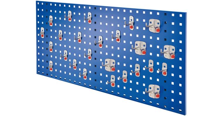 Starter set 8 1x perf. plate gent. blue 450x1000mm 25x tool holder alu-coloured