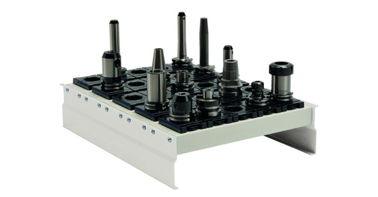CNC tool holder frame 450x600x130 sheet steel RAL 7035 without inserts for 83955
