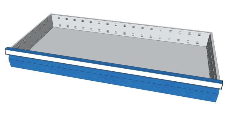 CNC-Schublade 900x400x100mm RAL7035/5012 für Flügeltürenschrank Kat-Nr 83965 601