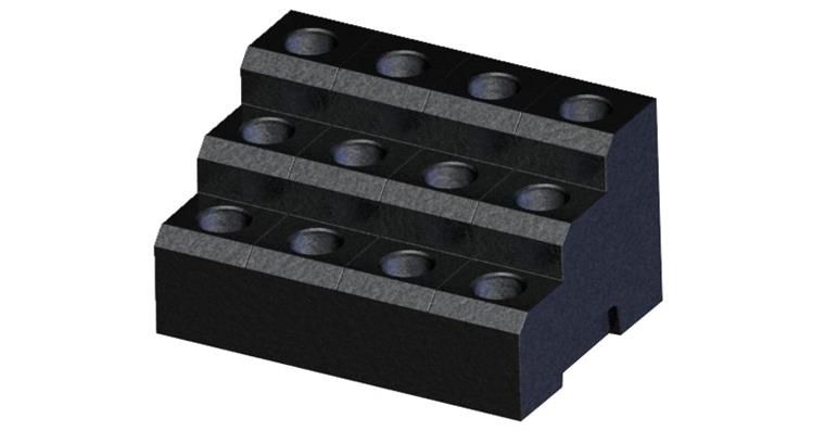 CNC tool chuck holder SK 40 for 12 chucks, made of black EPP foam