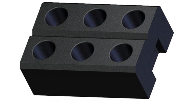CNC tool chuck holder SK 50 for 6 chucks, made of black EPP foam