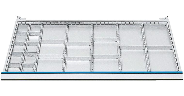 Schubladeneinrichtung Mittelschienen+Trennw. Se. 100/1005 Mo. 1006 H 100+125 mm