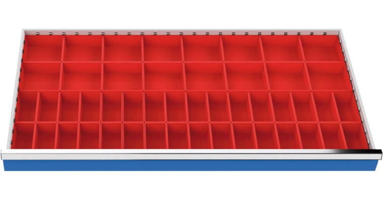Schubladeneinteilung Teilekästen 48tlg. Blendenhöhe 75mm