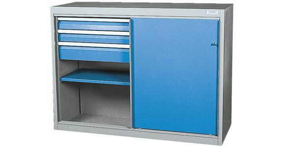 Sliding drawer door cabinet housing (empty) RAL 7035/5012 1019x1410x790mm