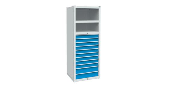 Module 2 drawer rack RAL7035/5012 749x733x2030 mm
