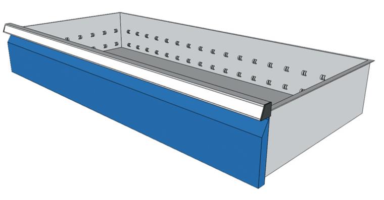 Drawer WxD 900x400mm full-ext. sl. 100 % 50kg front height 150mm RAL7035/5012
